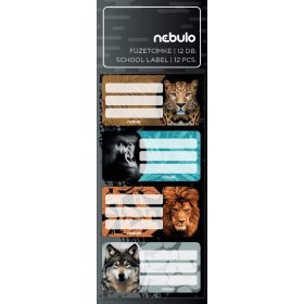 Vadállatok füzetcímke 12 db-os, Nebulo