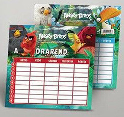 Angry Birds órarend 16x17 cm, közepes, kétoldalas, Movie