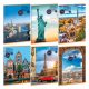 Világ városai Cities of the World tűzött füzet A/4, 40 lapos kockás, 1db