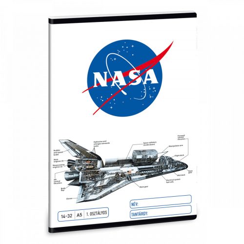 NASA füzet A/5, vonalas 1.osztály (14-32), fehér
