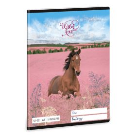   Lovas tűzött füzet A/5, 32 lap vonalas 3.osztály (12-32), Wild and Free