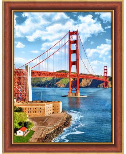 Gyémántfestés szett, Golden Gate híd, 30x40cm