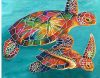 Gyémántfestés szett, teknősbékák, 48x38cm