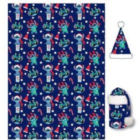   Lilo és Stitch, A csillagkutya Holiday karácsonyi flanel takaró és sapka szett