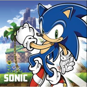   Sonic, a sündisznó Island kéztörlő, arctörlő, törölköző 30x30cm