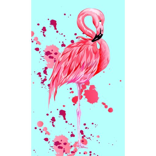 Flamingó kéztörlő törölköző 30x50 cm