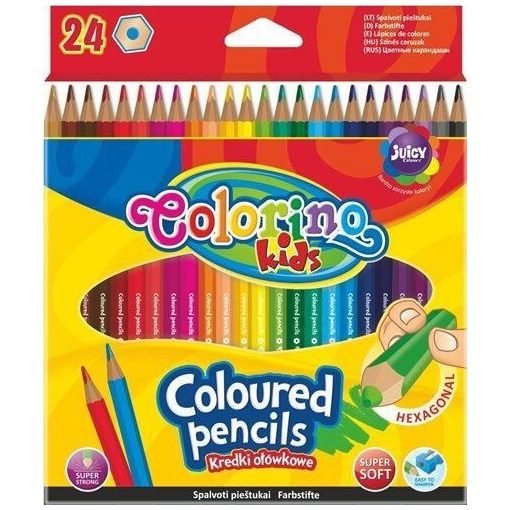 Színes ceruza készlet 24 db-os, Colorino, hatszögletű