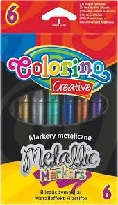 Filctoll készlet 6 db-os, metál, Colorino Creativ Metallic