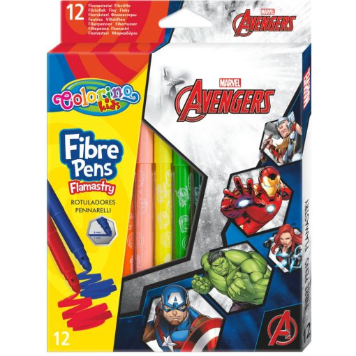 Filctoll készlet 12 db-os, 4 mm, Colorino Marvel Avengers