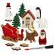 Karácsonyi fa dekoráció készítő kreatív szett, 15x17cm, télapó, házikó és állatok