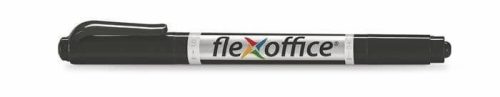 Alkoholos filctoll, kétvégű, 0,4 és 1,0 mm, kúpos, Flexoffice, fekete