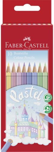 Színes ceruzakészlet 10 db-os, Faber-Castell, pasztell, hatszög test