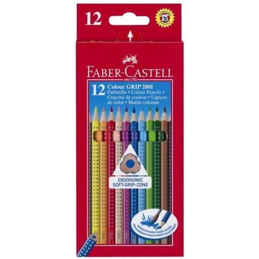 Faber-Castell színes ceruza készlet 12db-os, háromszög, Faber-Castell Grip