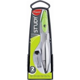   Körző készlet, fém, 2db-os, Maped Study SY110, vegyes színek