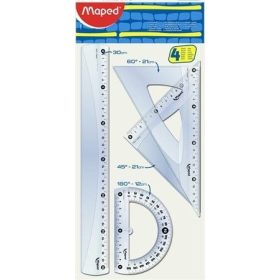 Maped vonalzó készlet, nagy, műanyag, 4 db-os