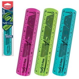   Vonalzó 15cm, műanyag, törhetetlen, Maped Twist and Flex, többféle színben