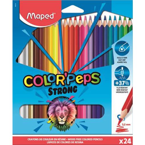 Színes ceruzakészlet 24 db-os,Maped Color Peps Strong, háromszög test