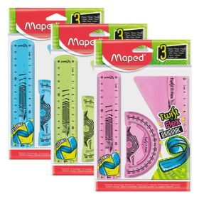 Meped vonalzó készlet, kicsi, 3 db-os, törhetetlen, Maped Twist&Flex