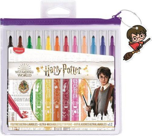 Filctoll készlet 12 db-os, 1-3,6 mm, kimosható, Maped Harry Potter Kids