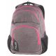 Pulse hátizsák, iskolatáska, 3 rekeszes, 46x32x23cm, Pulse Element, szürke-rózsaszín