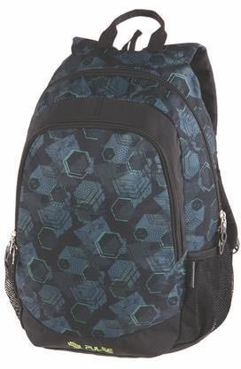 Pulse hátizsák, iskolatáska, 2 rekeszes, 46x28x18cm, Pulse Cots Hexagon, fekete-szürke