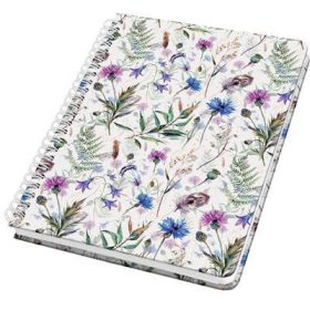   Sigel Bullet Journal napló, pontrácsos spirálfüzet, 16x21,5cm, 60 lap, keményfedeles, Jolie, Misty Meadows