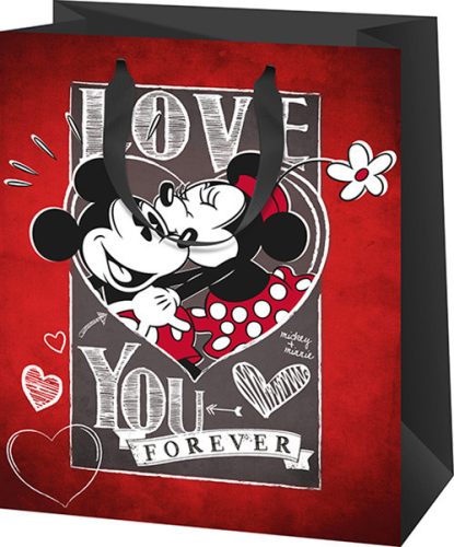 Minnie és Mickey ajándéktáska 23x18x10cm, közepes, Love You Forever