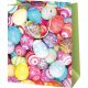 Húsvéti ajándéktáska 23x18x10cm, közepes, színes, mintás tojások