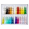 Akrilfesték készlet, 24 db-os, 24x6ml, Kidea, alap és pasztel színek