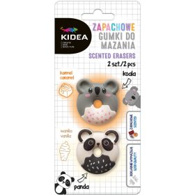   Illatos radír szett, 2 db / csomag, koala és pandamaci (karamell és vanilia illat), Kidea