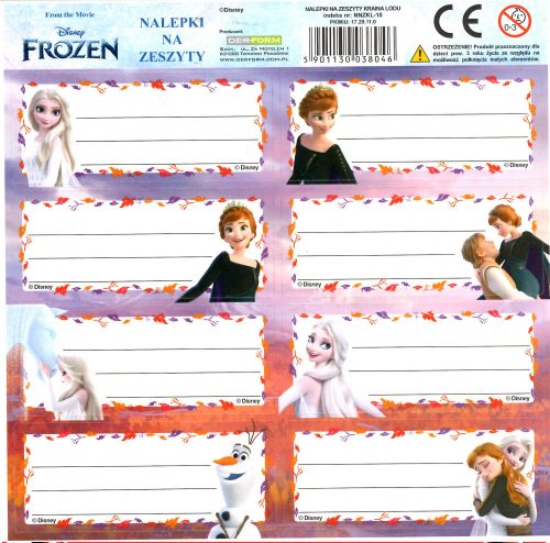 Jégvarázs füzetcímke 8db/ív, többféle