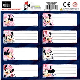 Minnie füzetcímke 8 db/ív, többféle