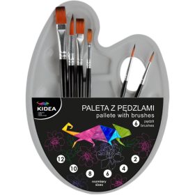 Ecset készlet 7 db-os, festőpalettával, Kidea