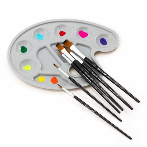 Ecset készlet 7 db-os, festőpalettával, Kidea