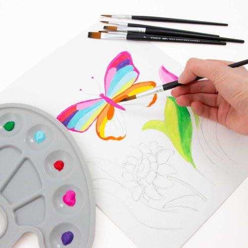 Ecset készlet 7 db-os, festőpalettával, Kidea