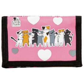   Cleo and Frank pénztárca, 12x8cm, CF39, cicás, rózsaszín, Love