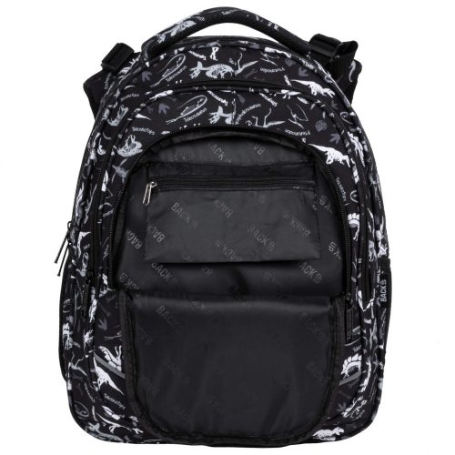 Dinoszaurusz hátizsák, 4 rekeszes, 42 cm, BackUp, 2022, fekete