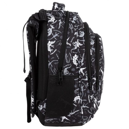 Dinoszaurusz hátizsák, 4 rekeszes, 42 cm, BackUp, 2022, fekete