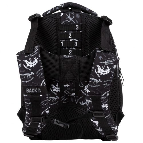 Dinoszaurusz hátizsák, 4 rekeszes, 42 cm, BackUp, 2022, fekete