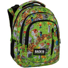   Minecraft mintás hátizsák, iskolatáska, 4 rekeszes, 39x27x20cm, Back Up 2025, R61