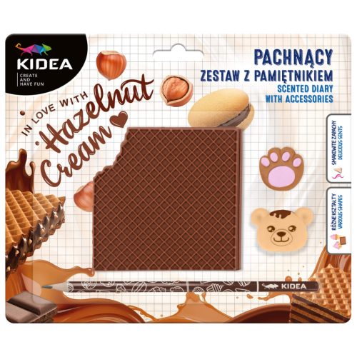 Illatos napló radírral és ceruzával, Hazelnut Cream, Kidea 
