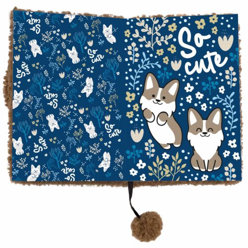 Kutyás napló kulccsal, plüss, 15x22cm, Kidea