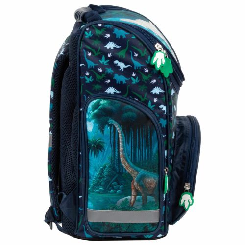Dinoszaurusz ergonomikus iskolatáska 37x27x16cm, DN19, kék-zöld