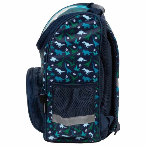 Dinoszaurusz ergonomikus iskolatáska 37x27x16cm, DN19, kék-zöld