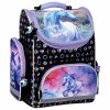 Unikornis ergonomikus iskolatáska 37x27x16cm, JR15, lila-fekete