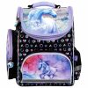 Unikornis ergonomikus iskolatáska 37x27x16cm, JR15, lila-fekete