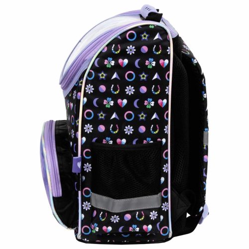 Unikornis ergonomikus iskolatáska 37x27x16cm, JR15, lila-fekete