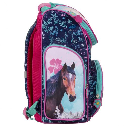 Lovas ergonomikus iskolatáska 37x27x16cm, KO23, rózsaszín-kék