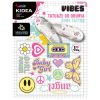 Foszforeszkálós vasalható matricák cipőhöz, good vibes, Kidea