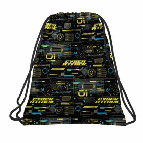   Fiús tornazsák, 41x35cm, BackUp, 2025, A50, fekete-sárga, Cyber Attack